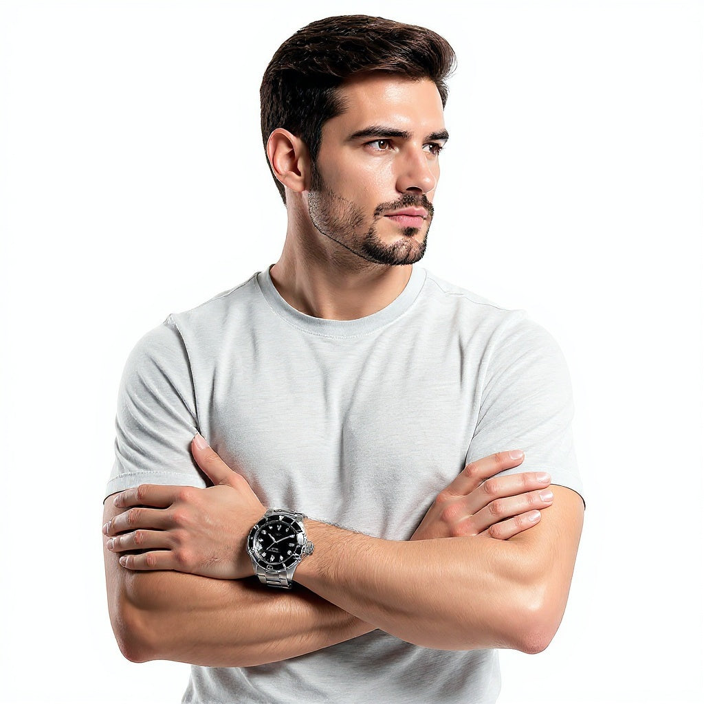 Stainless Steel Automatic Diver Watch – 42mm, Black, Professional - View 3