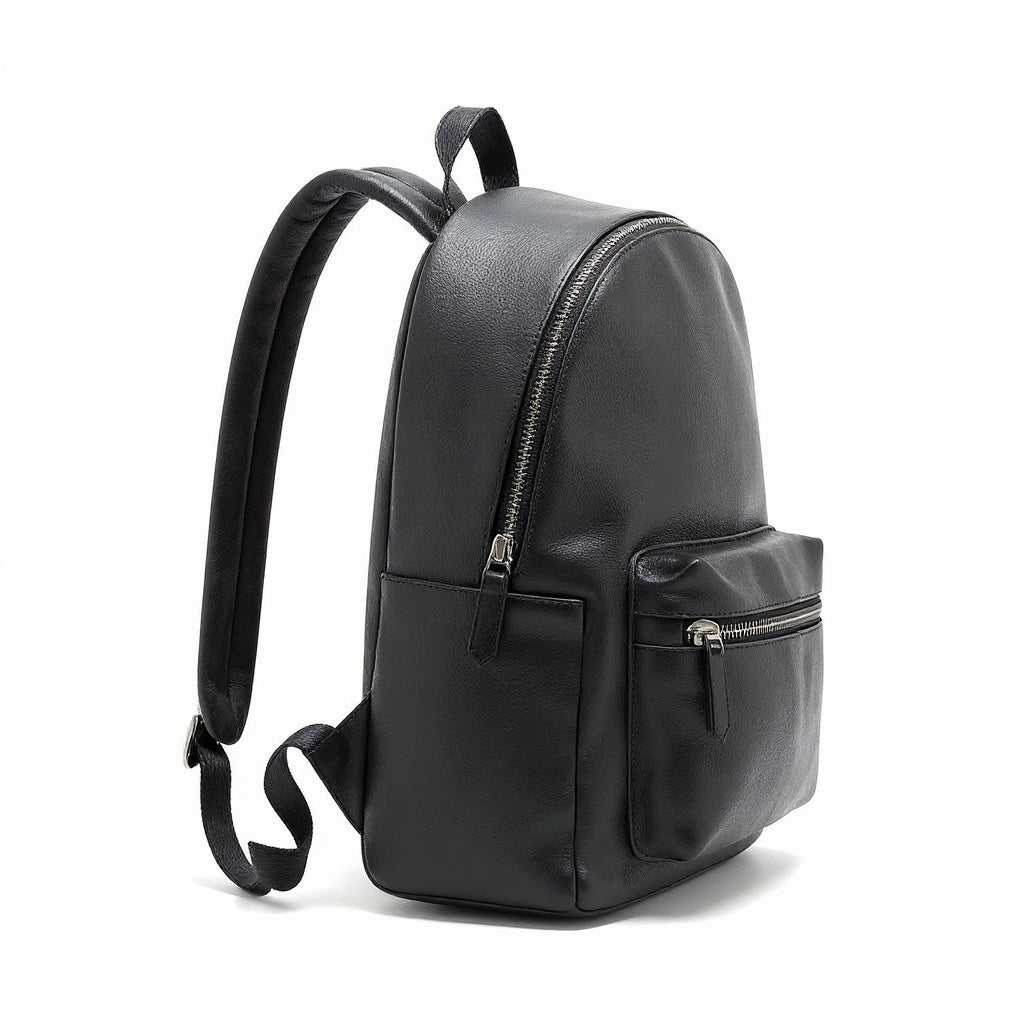 Vegan Leather Backpack – 18L Capacity, Water-Resistant, Black - View 3