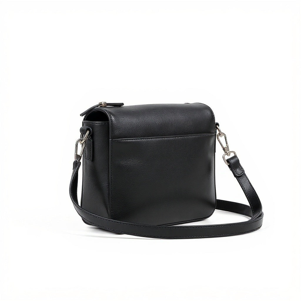 Leather Crossbody Bag – 9x6x3 Inches, Adjustable Strap, Black - View 3