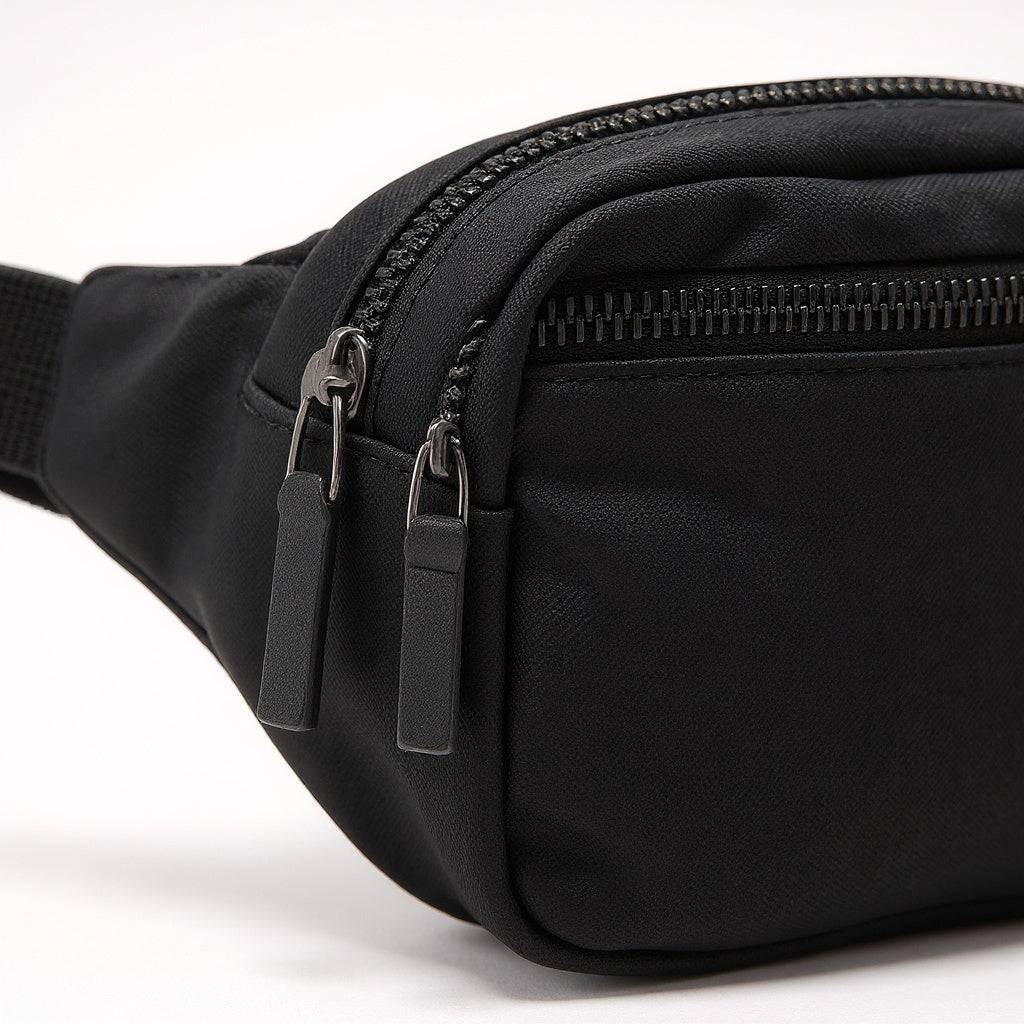 Nylon Convertible Fanny Pack – 1.5 L, Adjustable Straps, Black - View 2