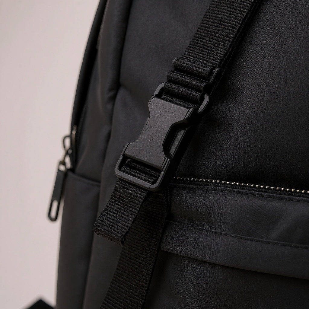 Polyester Convertible Crossbody Backpack – 10L, Adjustable Straps, Black - View 2