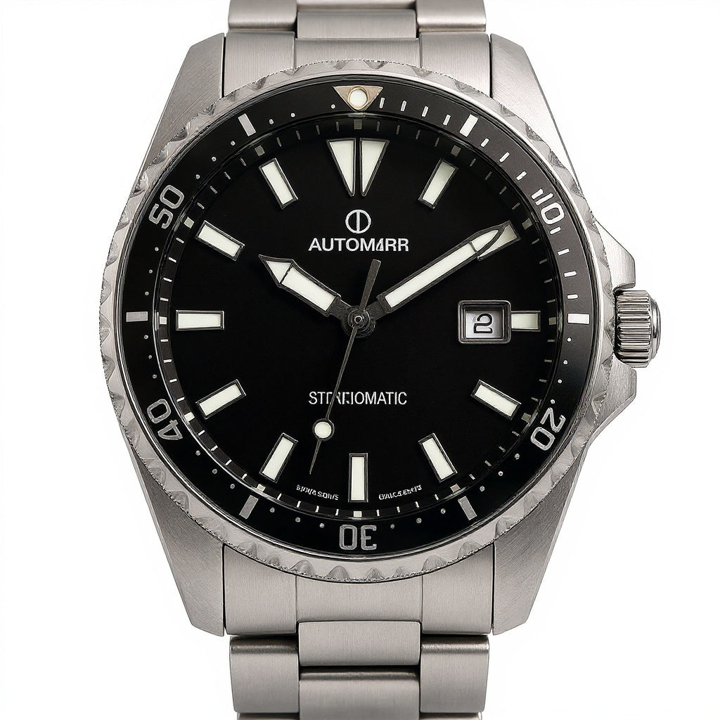 Stainless Steel Automatic Diver Watch – 42mm, Black, Professional - View 2