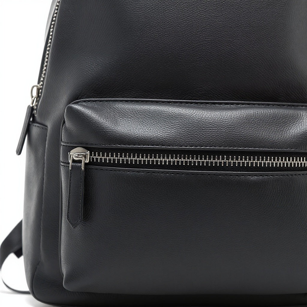 Vegan Leather Backpack – 18L Capacity, Water-Resistant, Black - View 2